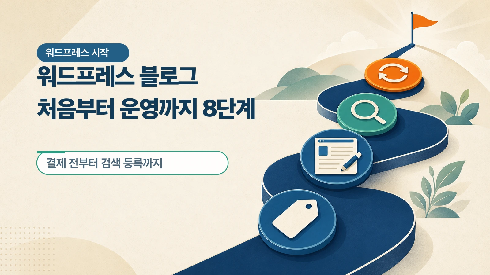 준비부터 설치, 첫 글, 검색 등록과 운영까지 전체 순서를 보고 지금 필요한 단계부터 시작할 수 있습니다.