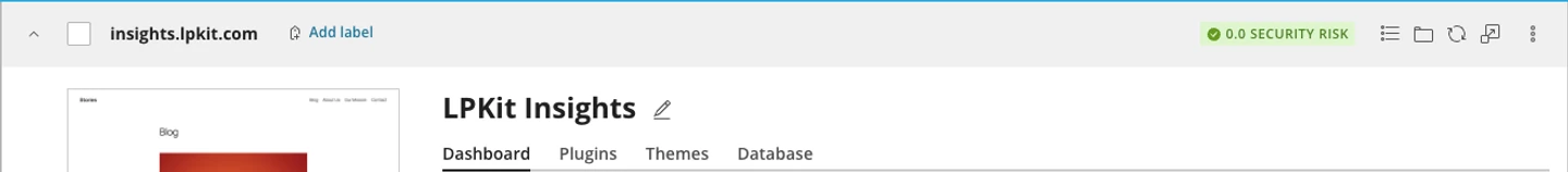 설치 뒤 WP Toolkit에 생성된 insights.lpkit.com 사이트 카드